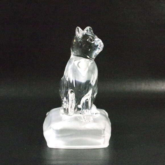 Vintage Art Glass Cat Cristal d'Arques Durand Kitten Paperweight, Cat figurine - Picture 3 of 6
